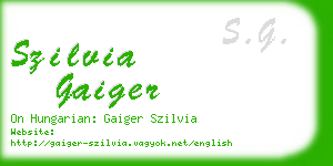 szilvia gaiger business card